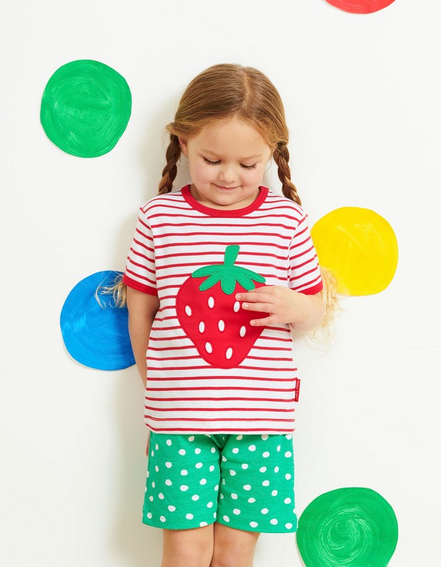SSASTRAW Organic Strawberry Applique SS T-Shirt (1)